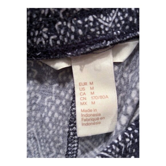 H&M Women Harem Style Navy Blue Geometric Print Size M - Picture 7 of 7